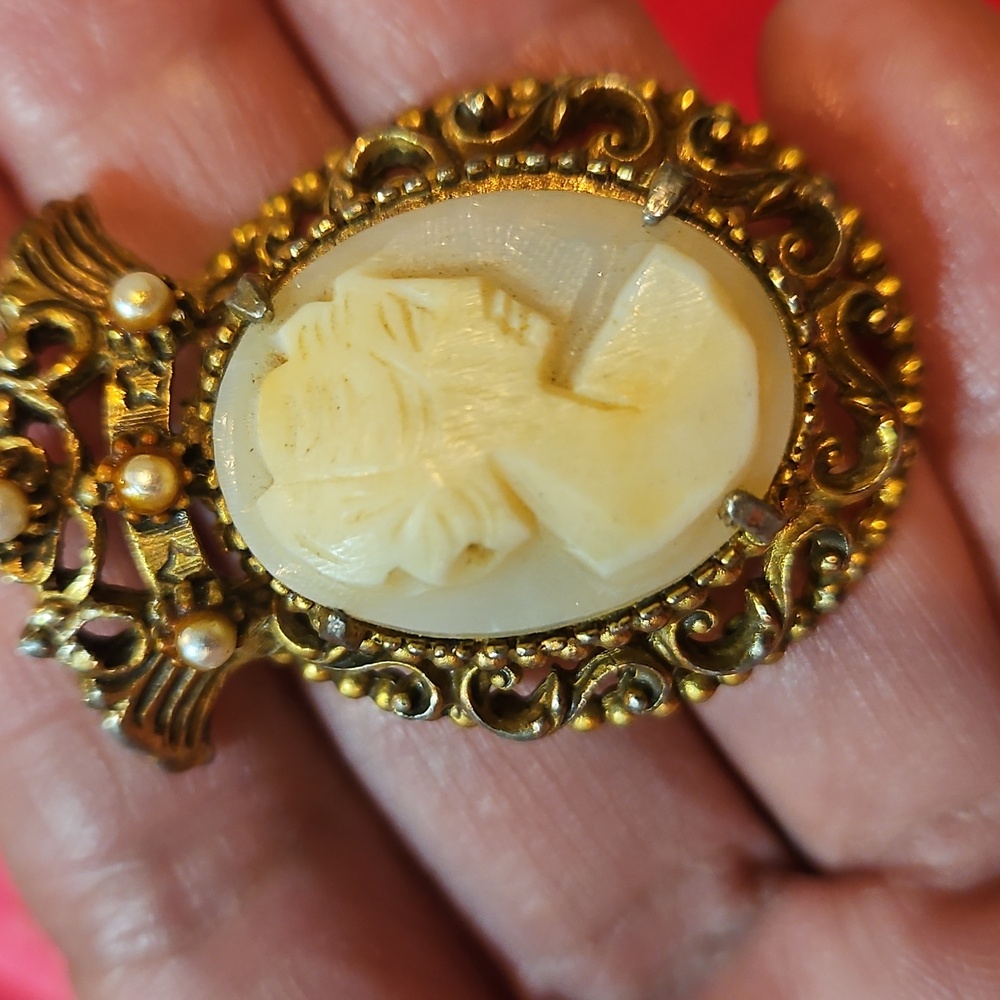 Vintage Florenza Real Cameo Brooch/Pendent - Picture 9 of 9